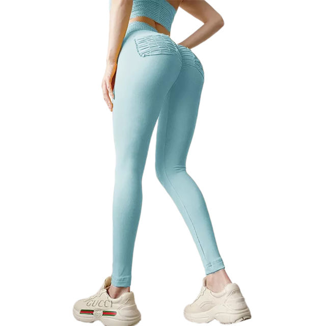 Light Blue Bra with Poacketed Pant Yoga Set TQE91359-30