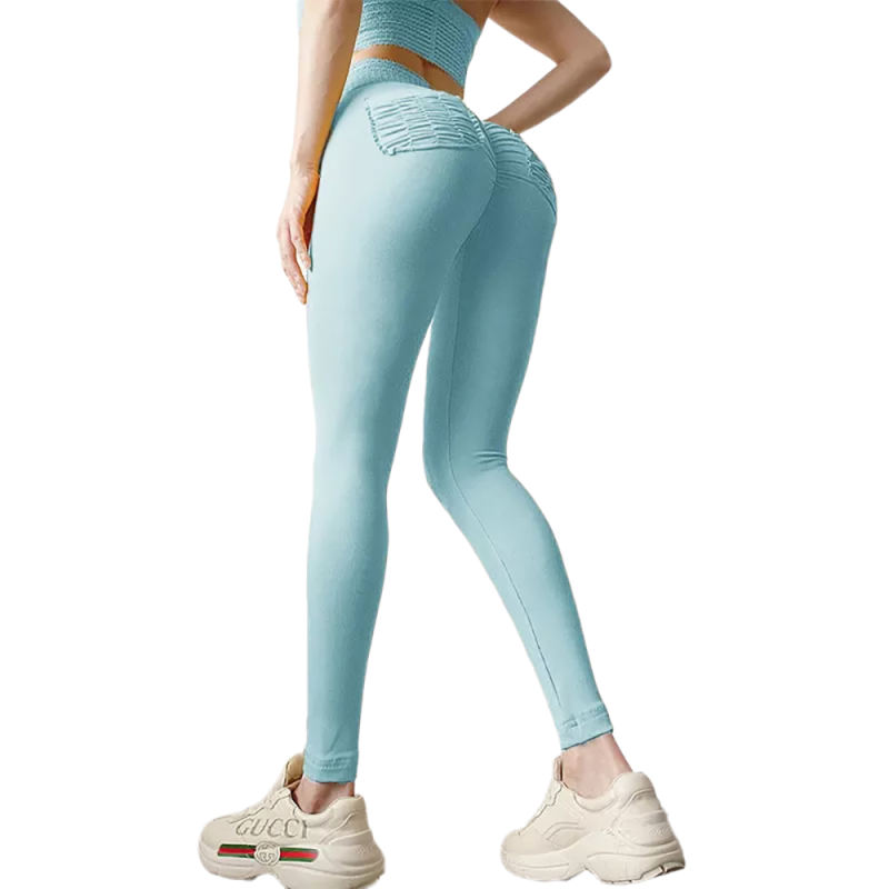 Light Blue Bra with Poacketed Pant Yoga Set TQE91359-30
