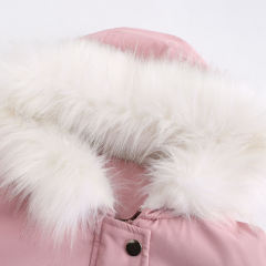 Pink Fur Collar Warm Hooded Parka Coat TQK280129-10