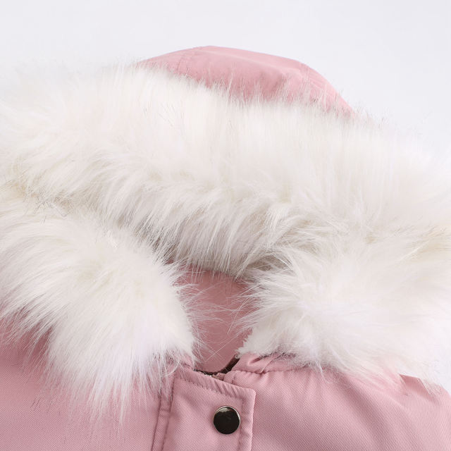 Pink Fur Collar Warm Hooded Parka Coat TQK280129-10