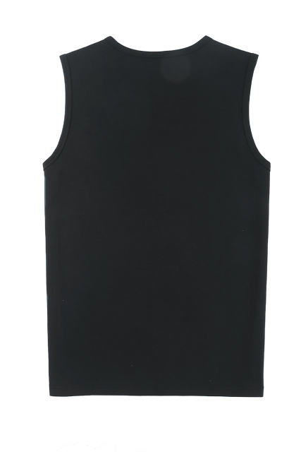 Black Solid O Neck Slim-fit Men\'s Tank Top MC256181-2