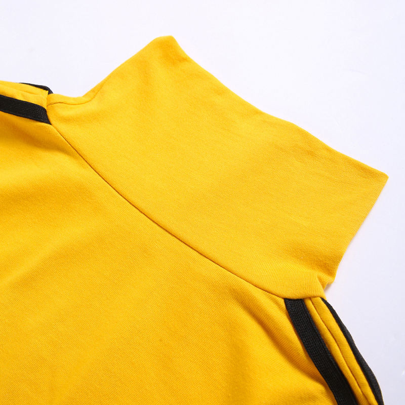 Yellow Cotton Blend Letter Print Long Sleeve Tops TQK210923-7