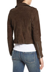 Brown Lapel Collar Zip-up Suede Coat LC8511754-17