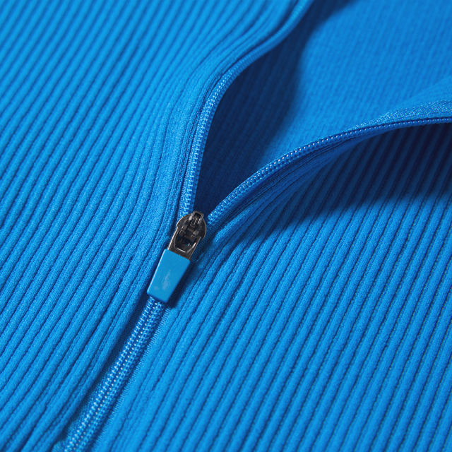Blue Seamless Stand Collar Jacket with Pant Yoga Set TQK710415-5