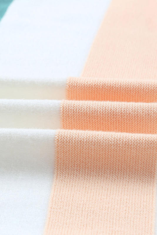 White Striped Knit Side Pockets Plus Size Cardigan PL271003-1