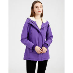 Purple Plush Warm Hooded Parka Coat TQK280128-8