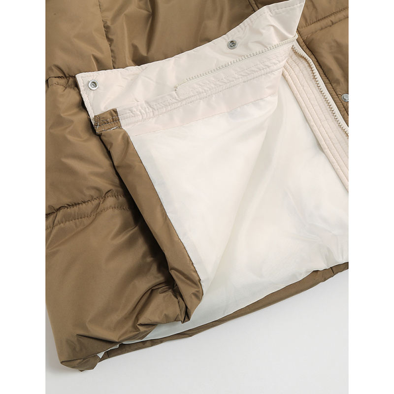 Brown Slim Fit Thick Down Jacket Long Coat TQK280218-17