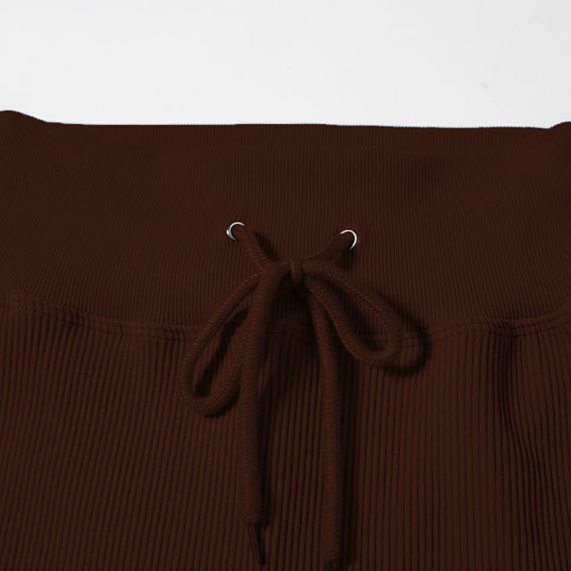 Coffee Seamless Stand Collar Jacket with Pant Yoga Set TQK710415-15