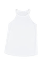 White Plain Halter Neck Tank Top LC2567064-1