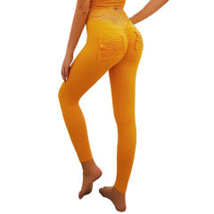 Orange Bra with Poacketed Pant Yoga Set TQE91359-14