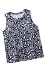 Gray Leopard Print Crew Neck Tank Top LC2565188-11