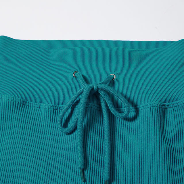 Aquamarine Seamless Stand Collar Jacket with Pant Yoga Set TQK710415-45