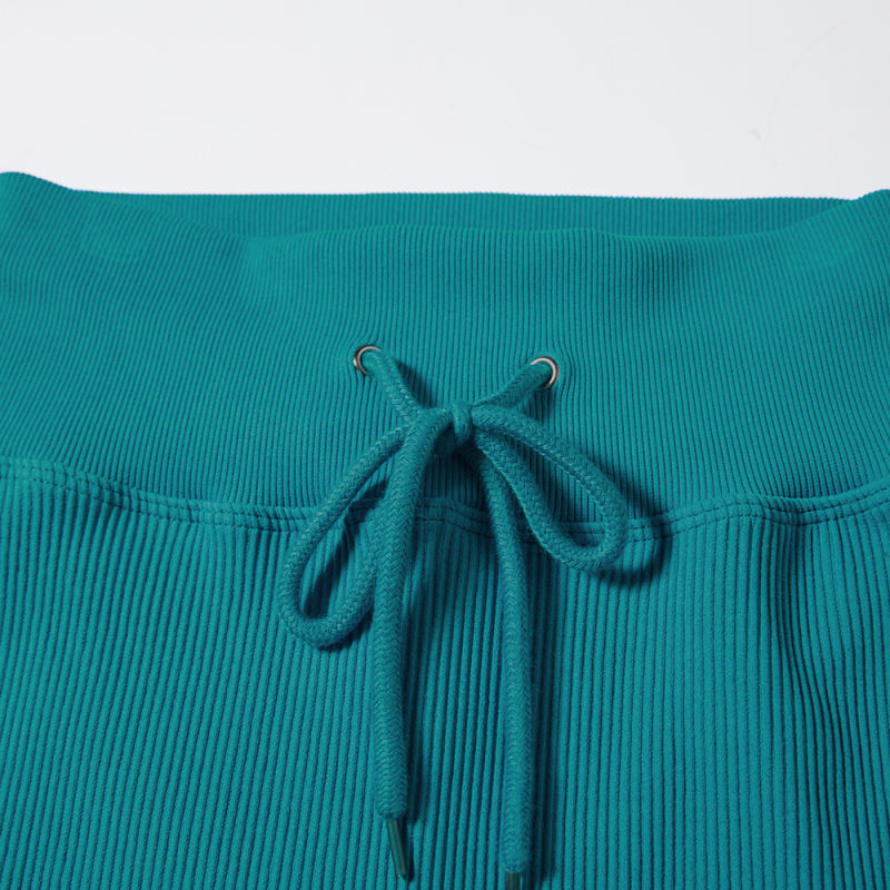 Aquamarine Seamless Stand Collar Jacket with Pant Yoga Set TQK710415-45