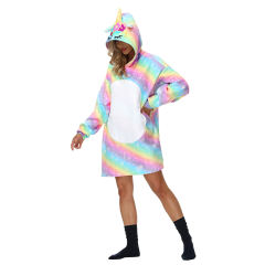 Multicolor Unicorn Cartoon Print Blanket Hoodie TQK230363-29