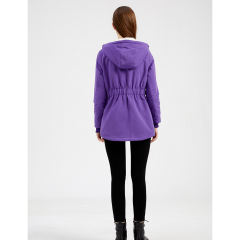 Purple Plush Warm Hooded Parka Coat TQK280128-8