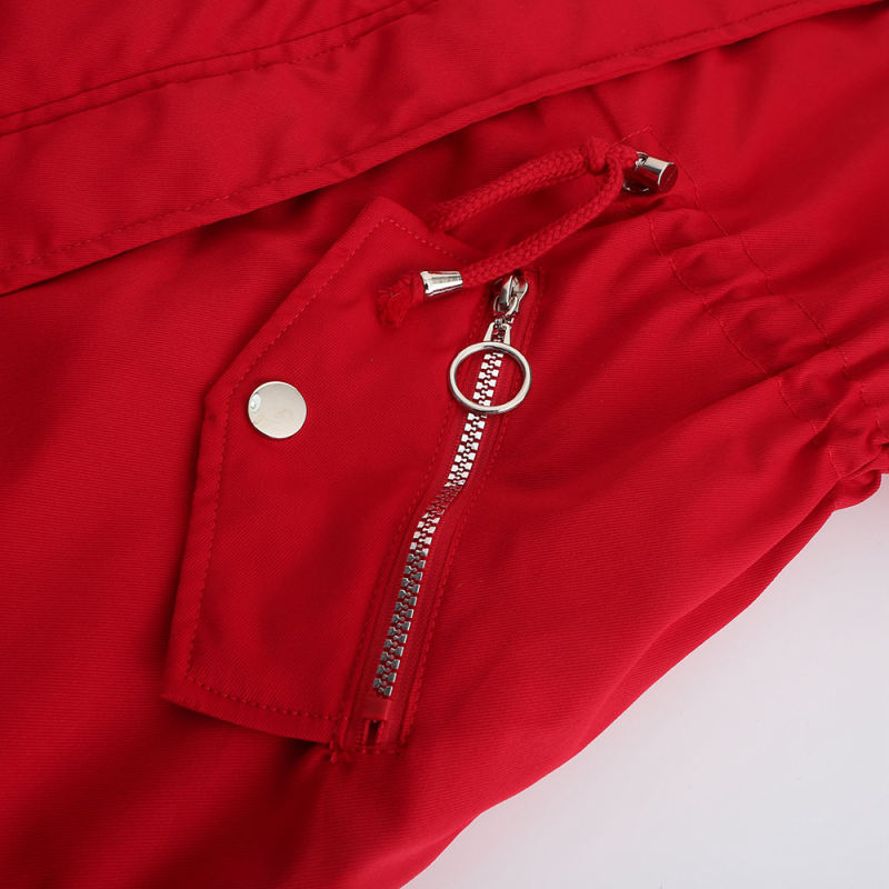 Red Fur Collar Warm Hooded Parka Coat TQK280129-3