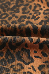 Leopard Ripped Hooded Denim Jacket LC788145-20