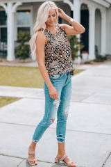 Leopard Print Crew Neck Tank Top LC2565188-20