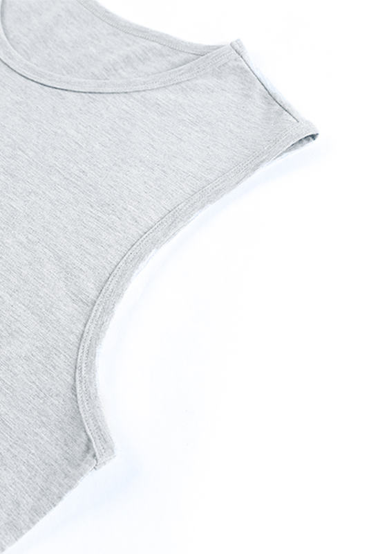 Gray Solid O Neck Slim-fit Men\'s Tank Top MC256181-11