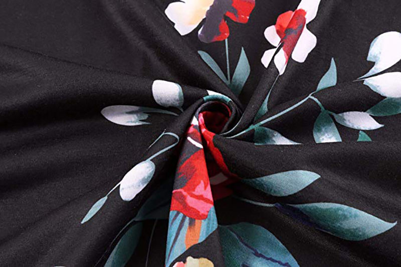 Black Floral Print Sleeveless Tunic Tank Top