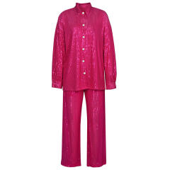 Rosy Sequined Shirt with Pant and Bra 3pcs Set TQF711062-6