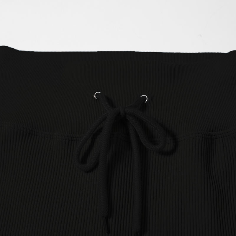 Black Seamless Stand Collar Jacket with Pant Yoga Set TQK710415-2