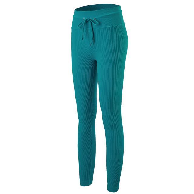 Aquamarine Seamless Stand Collar Jacket with Pant Yoga Set TQK710415-45