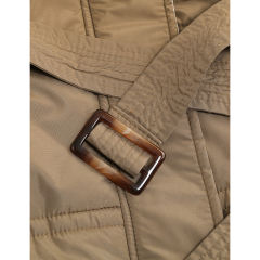 Brown Slim Fit Thick Down Jacket Long Coat TQK280218-17