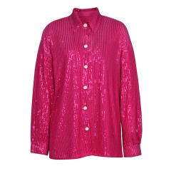Rosy Sequined Shirt with Pant and Bra 3pcs Set TQF711062-6