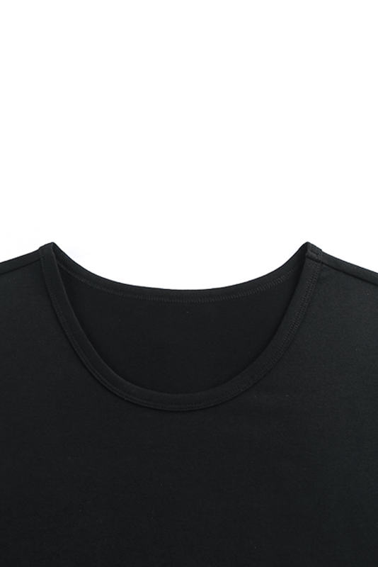 Black Solid O Neck Slim-fit Men\'s Tank Top MC256181-2