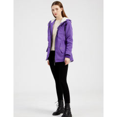 Purple Plush Warm Hooded Parka Coat TQK280128-8