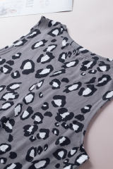 Gray Leopard Print Crew Neck Tank Top LC2565188-11