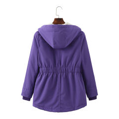 Purple Plush Warm Hooded Parka Coat TQK280128-8