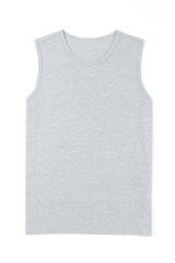 Gray Solid O Neck Slim-fit Men\'s Tank Top MC256181-11