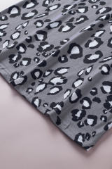 Gray Leopard Print Crew Neck Tank Top LC2565188-11