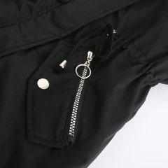 Black Fur Collar Warm Hooded Parka Coat TQK280129-2