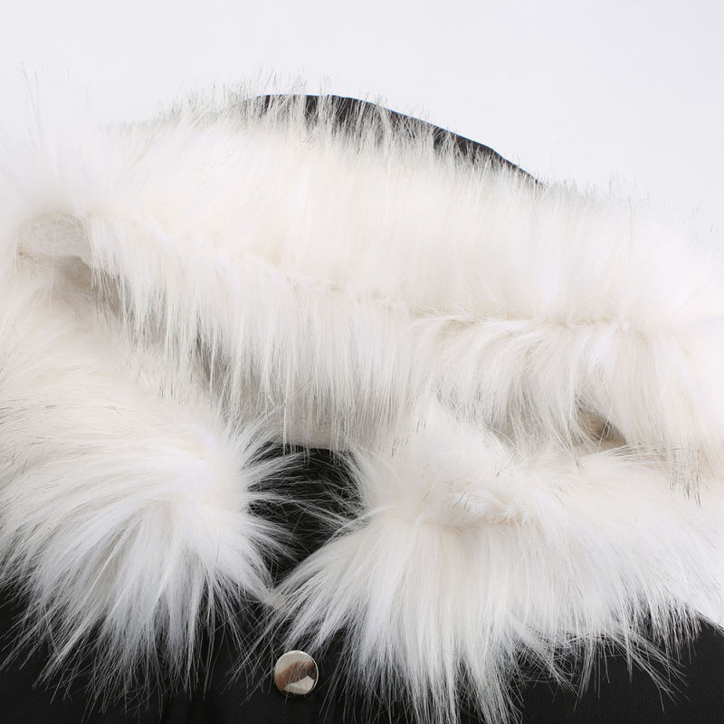 Black Fur Collar Warm Hooded Parka Coat TQK280129-2