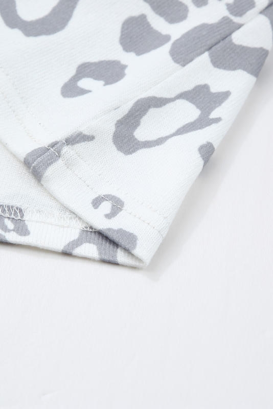 Gray Leopard Print Crew Neck Tank Top LC2565188-1011