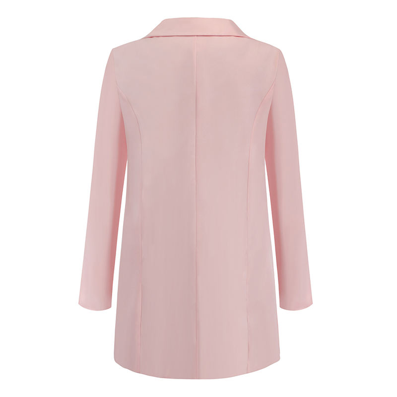 Pink Turndown Collar Blazer With Pockets TQK260012-10