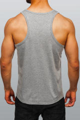 Gray Men\'s Solid Crew Neck Sleeveless Top MC256180-11