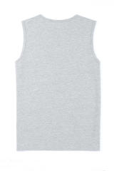 Gray Solid O Neck Slim-fit Men\'s Tank Top MC256181-11