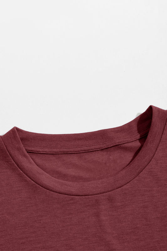 Red Solid Basic Crewneck Short Sleeve Men\'s T-shirt MC252852-3