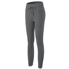 Gray Seamless Stand Collar Jacket with Pant Yoga Set TQK710415-11