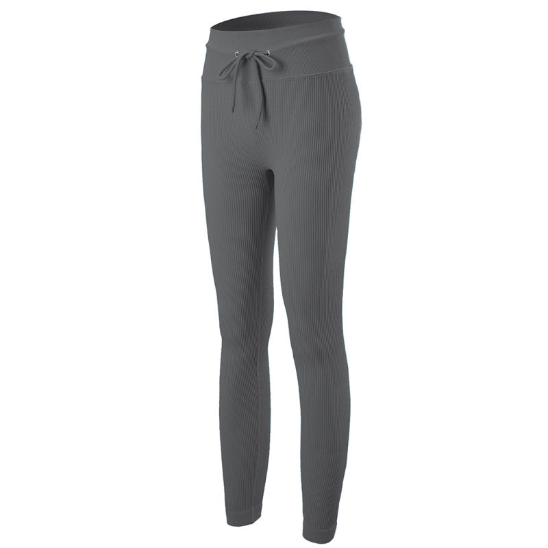 Gray Seamless Stand Collar Jacket with Pant Yoga Set TQK710415-11