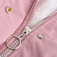 Pink Fur Collar Warm Hooded Parka Coat TQK280129-10