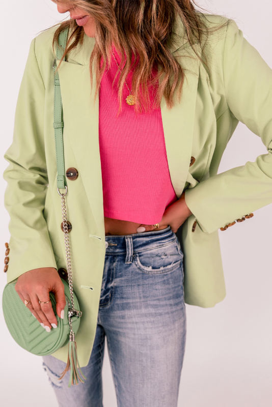 Double Breasted Pocketed Long Sleeve Blazer LC852340-9