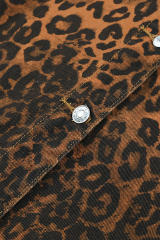 Leopard Ripped Hooded Denim Jacket LC788145-20