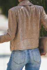 Khaki Zipped Notch Collar Short Jacket LC85294-16
