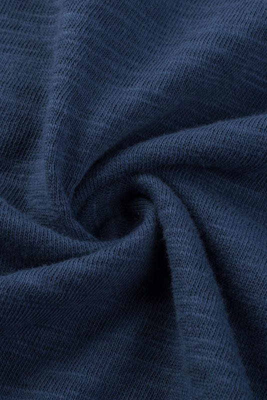 Blue Solid Color Short Sleeve Men\'s T-shirt MC252718-5