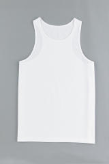 White Men\'s Solid Crew Neck Sleeveless Top MC256180-1